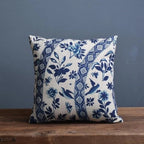 Cushion Cover Porcelain-Style Blue & White Linen-Look