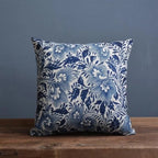 Cushion Cover Porcelain-Style Blue & White Linen-Look
