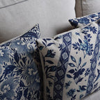 Cushion Cover Porcelain-Style Blue & White Linen-Look