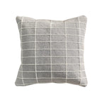 Cushion Cover Raised Checkered Cotton-Linen Blend Hidden Zipper