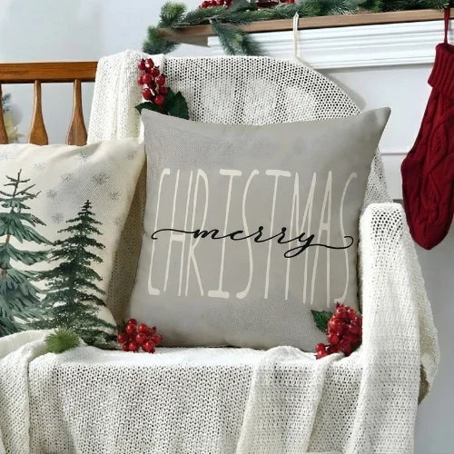 Cushion Cover Set Of 4 Woven Microfiber Hidden Zipper