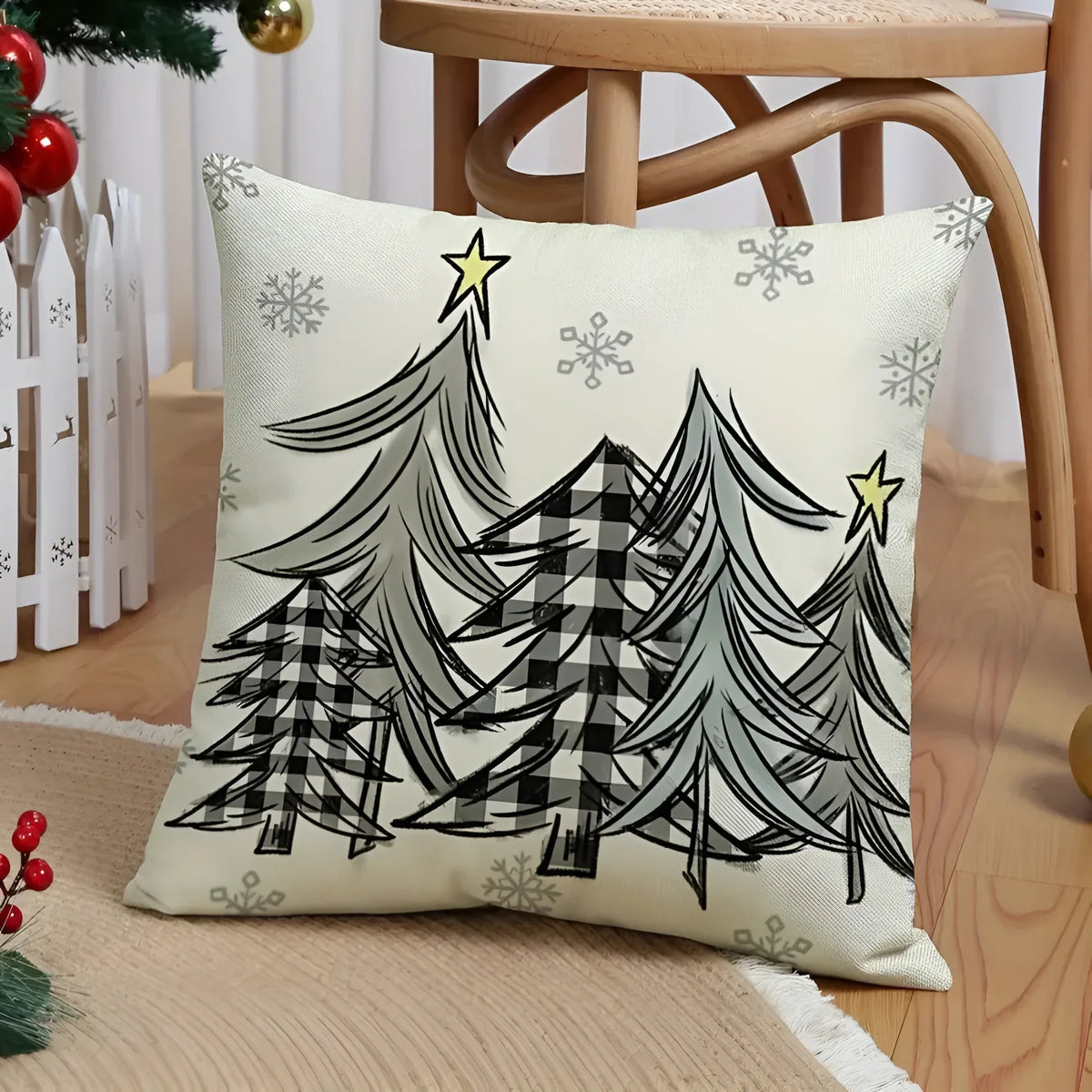 Cushion Cover Set Of 4 Woven Microfiber Hidden Zipper