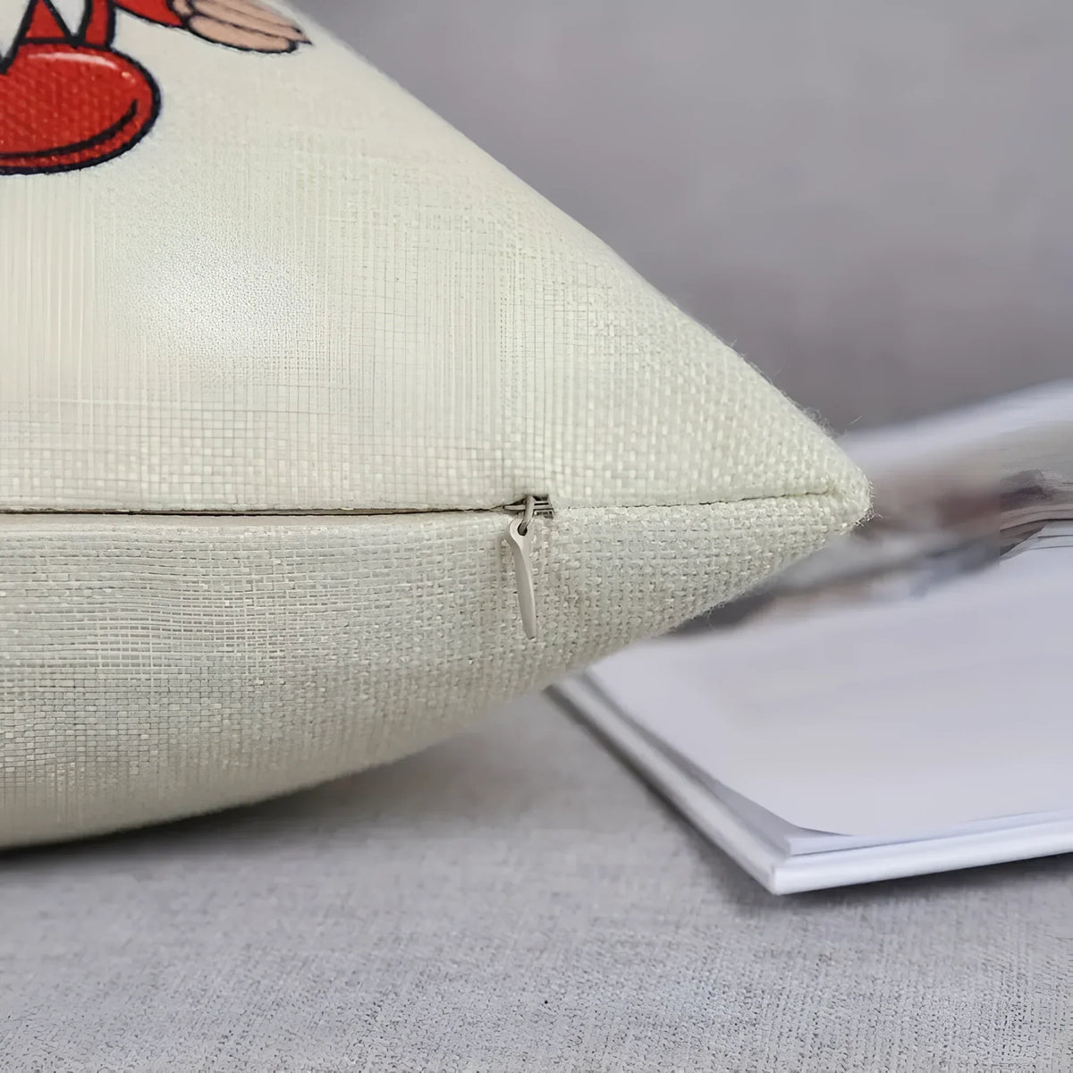 Cushion Cover Set Of 4 Woven Microfiber Hidden Zipper