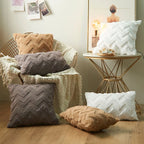 Cushion Cover Soft Plush Zigzag Tufting & Concealed Zipper