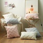 Cushion Cover Soft Plush Zigzag Tufting & Concealed Zipper
