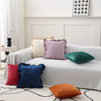 Cushion Cover Square Velvet Removable Zipper 18x18in