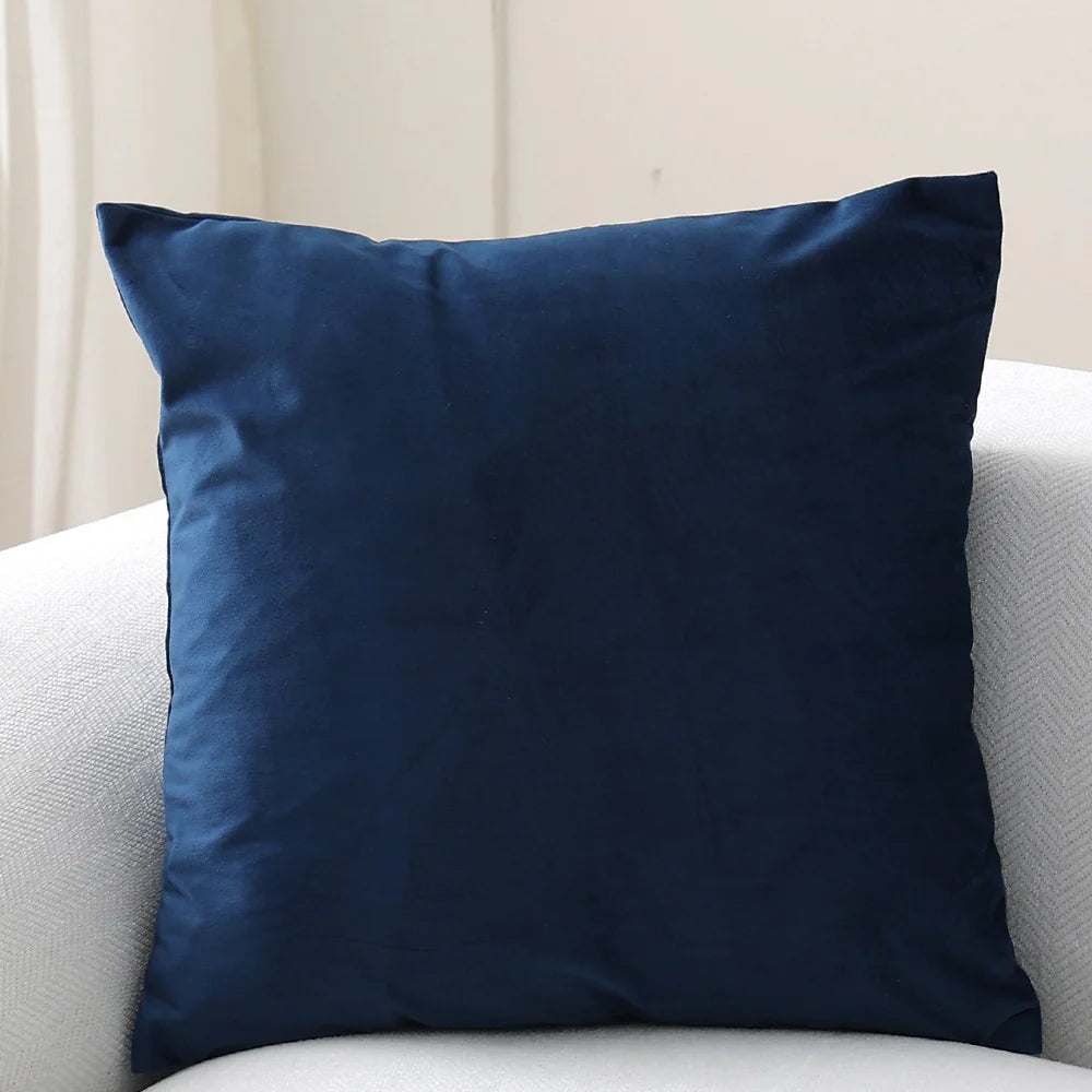 Cushion Cover Square Velvet Removable Zipper 18x18in