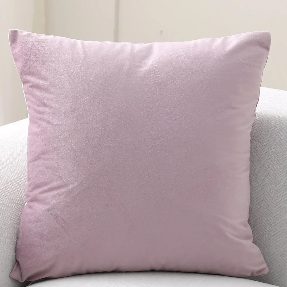 Cushion Cover Square Velvet Removable Zipper 18x18in