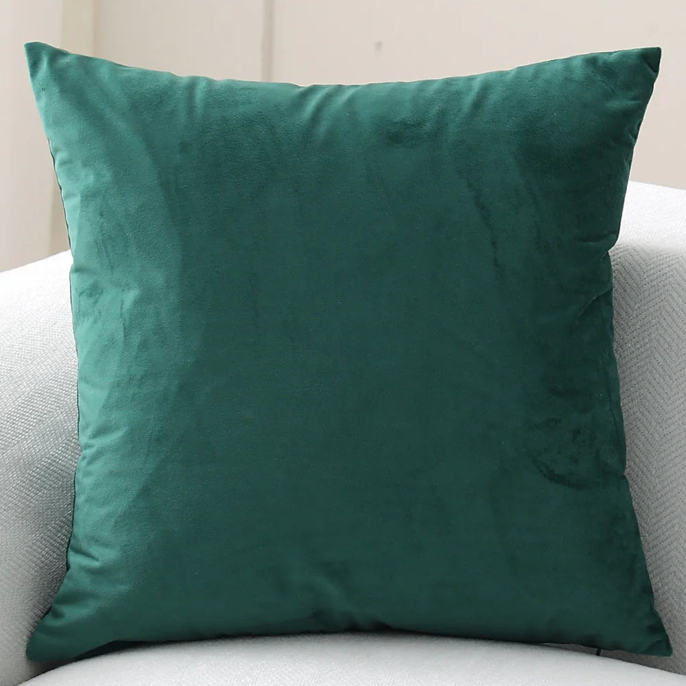 Cushion Cover Square Velvet Removable Zipper 18x18in