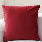 Cushion Cover Square Velvet Removable Zipper 18x18in