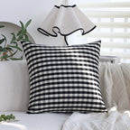 Cushion Cover Striped Cotton Blend Hidden Zipper