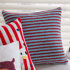 Cushion Cover Striped Tufted Bouclé Cotton Blend Concealed Zipper