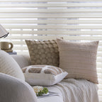 Cushion Cover Textured Knotted Grid Cotton Blend Concealed Zipper