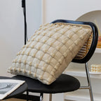 Cushion Cover Textured Knotted Grid Cotton Blend Concealed Zipper