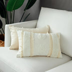 Cushion Cover Tufted Circles & Textured Weave Cotton Blend