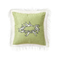 Cushion Cover Velvet Angel Embroidery Faux Fur Trim