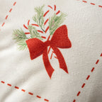 Cushion Cover Velvet Embroidered Christmas Motif Concealed Zipper