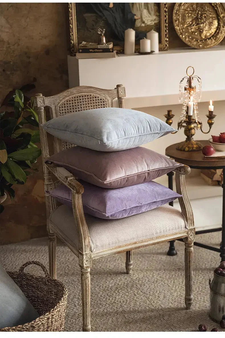 Cushion Cover Velvet Hidden Zipper Machine Washable