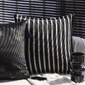 Cushion Cover Velvet Relief Stripes Fringe Tassel Hidden Zipper