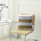 Cushion Cover Velvet Vertical Stripes Concealed Zipper