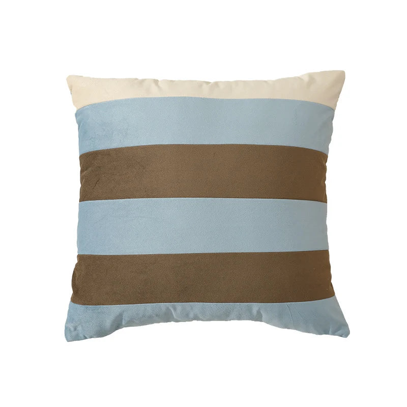 Cushion Cover Velvet Vertical Stripes Concealed Zipper