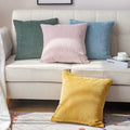 Cushion Cover Velvety Ribbed Cotton Blend Concealed Zipper