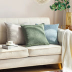 Cushion Cover Velvety Ribbed Cotton Blend Concealed Zipper