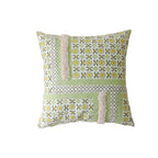 Cushion Cover Woven Botanical Jacquard Cotton Blend Pom-Pom Trim