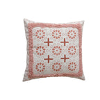 Cushion Cover Woven Botanical Jacquard Cotton Blend Pom-Pom Trim