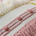 Cushion Cover Woven Cotton 3D Dot Layered Fringes