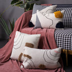 Cushion Cover Woven Cotton Hand-Tufted Tassels 45x45 cm
