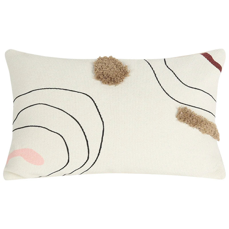 Cushion Cover Woven Cotton Hand-Tufted Tassels 45x45 cm