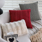 Cushion Cover Woven Herringbone Cotton Blend & Concealed Zipper