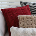 Cushion Cover Woven Herringbone Cotton Blend & Concealed Zipper