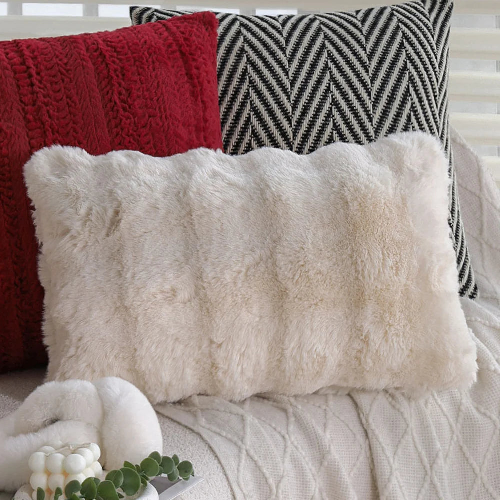 Cushion Cover Woven Herringbone Cotton Blend & Concealed Zipper