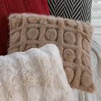 Cushion Cover Woven Herringbone Cotton Blend & Concealed Zipper