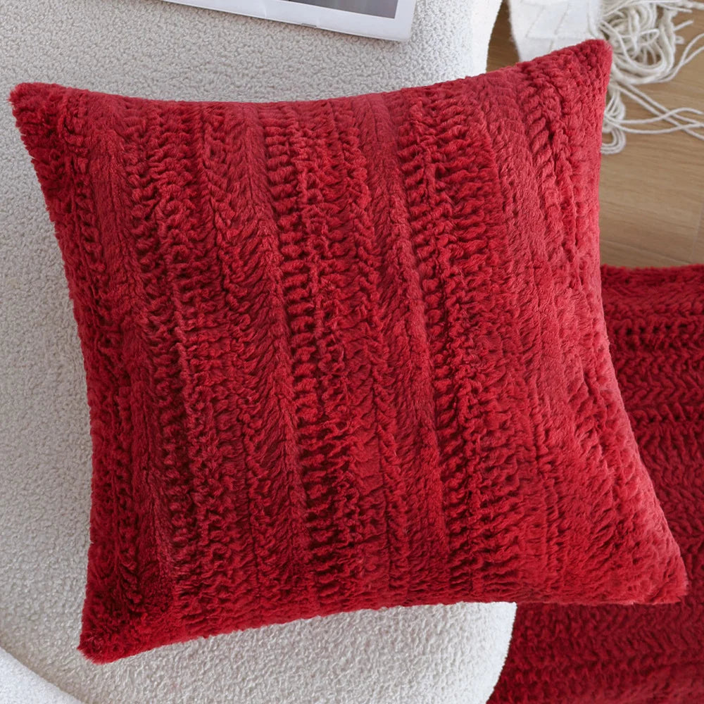 Cushion Cover Woven Herringbone Cotton Blend & Concealed Zipper