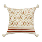 Cushion Cover Woven Medallion Tassels Cotton Blend