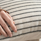 Cushion Cover Woven Striped Cotton Blend 45×45 cm