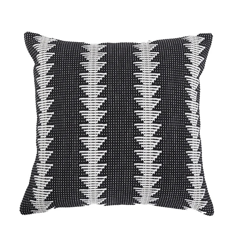 Cushion Cover Woven Tribal Jacquard Pom-Pom Corners