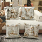 Cushion Covers Christmas Textured Polyester Set of 4