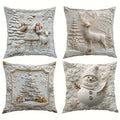 Cushion Covers Christmas Textured Polyester Set of 4