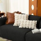 Cushion Faux Fur Serrated Texture Removable Zipper Cover