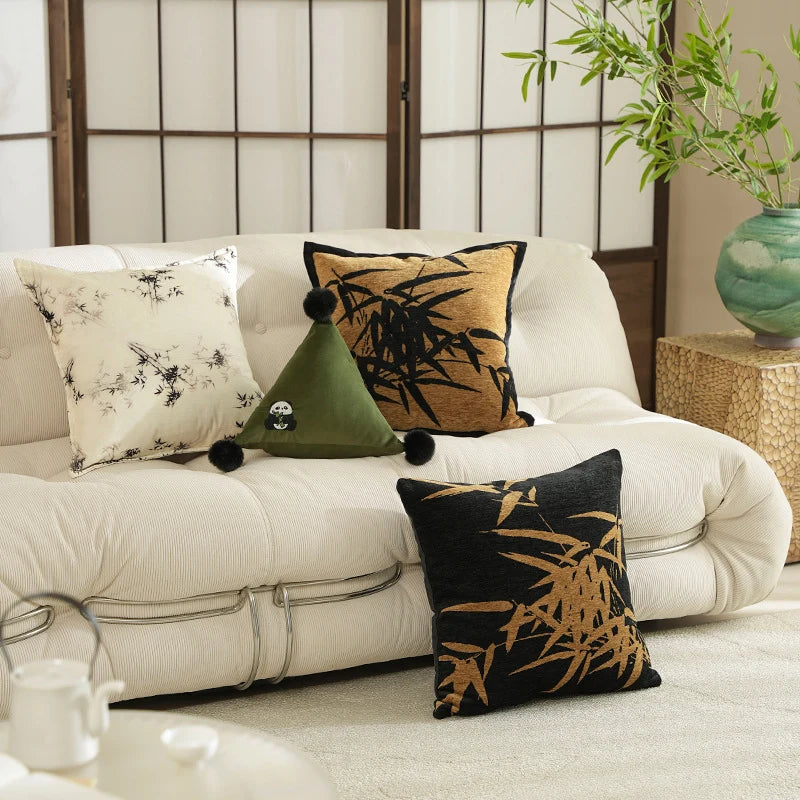 Cushion Velvet Embroidered Bamboo Hypoallergenic Polyester Fill