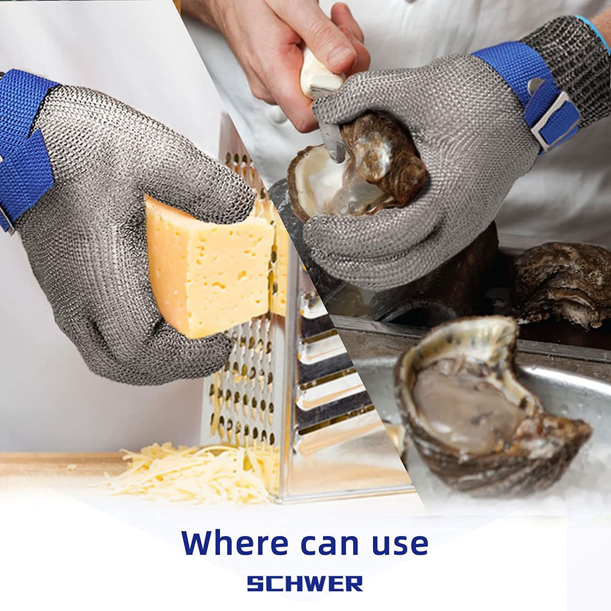 Cut-Resistant Gloves Stainless Steel Fiber Maximum Cut Protection