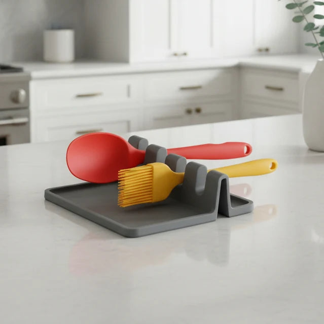 Cutlery Holder Built-In Drain Tray Multi-Slot & Heat-Resistant