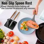 Cutlery Holder Built-In Drain Tray Multi-Slot & Heat-Resistant