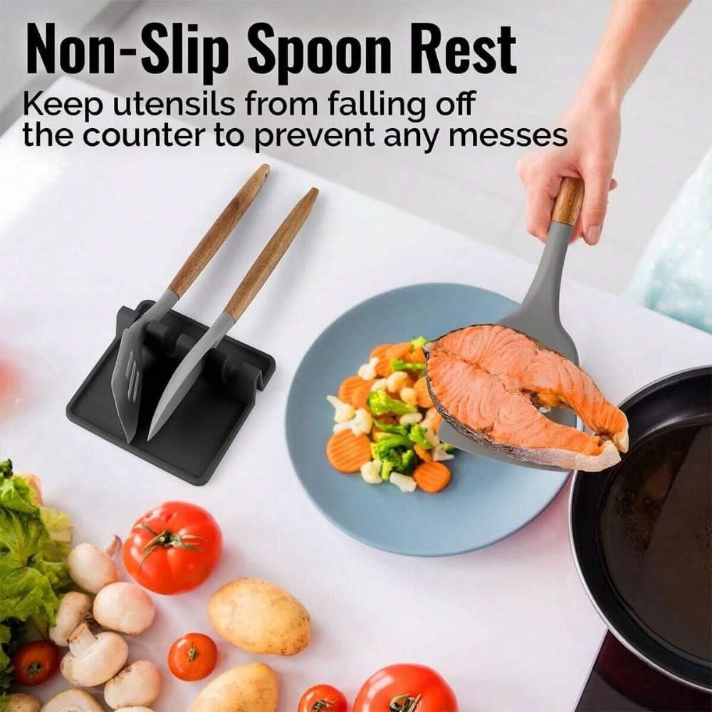 Cutlery Holder Built-In Drain Tray Multi-Slot & Heat-Resistant