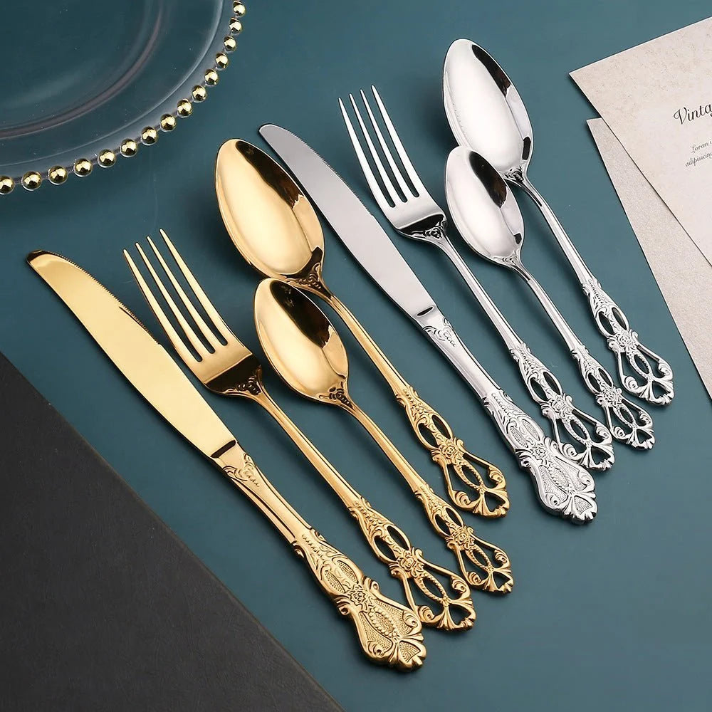 Cutlery Set 18/10 Stainless Steel 24-Piece Dishwasher Safe