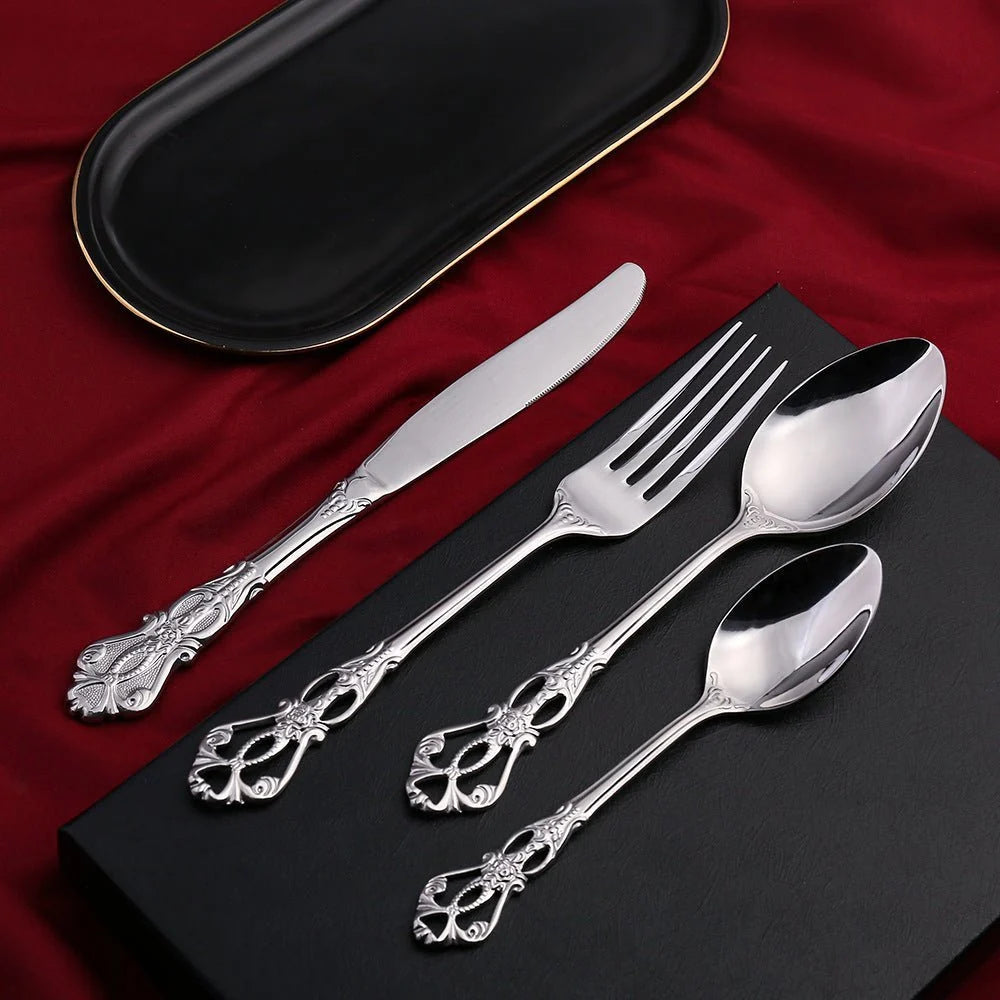 Cutlery Set 18/10 Stainless Steel 24-Piece Dishwasher Safe